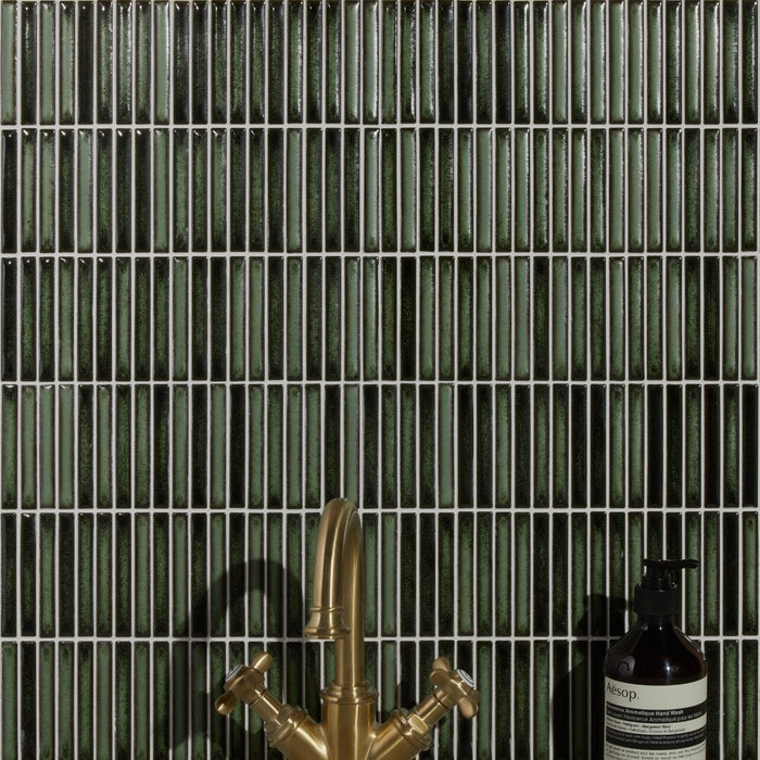 Bamboo Lustre Mosaic Satin Forest 28.2x29.4 Box Ca'Pietra