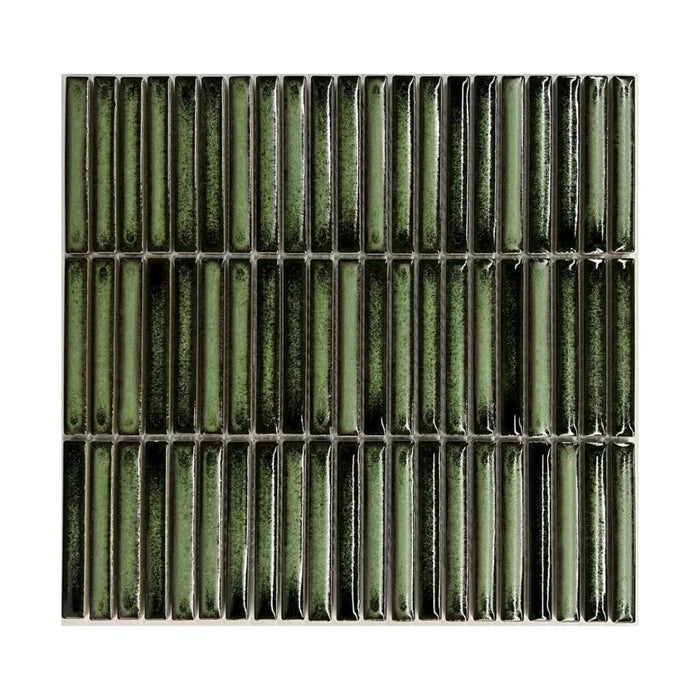 Bamboo Lustre Mosaic Satin Forest 28.2x29.4 Box Ca'Pietra