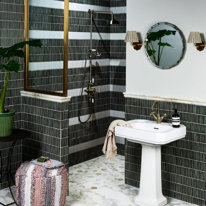 Bamboo Lustre Mosaic Satin Forest 28.2x29.4 Box Ca'Pietra