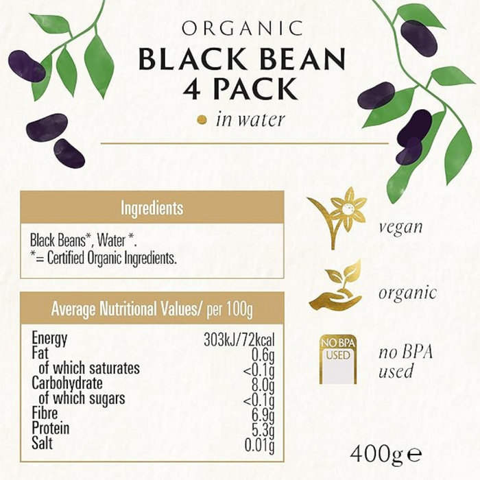Biona Organic Black Beans 400g x 4