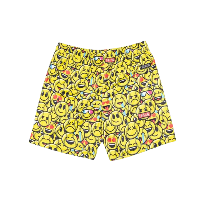 Boys' Baseballism Youth Emoji Feels Diamond Mesh Shorts - YELLOW