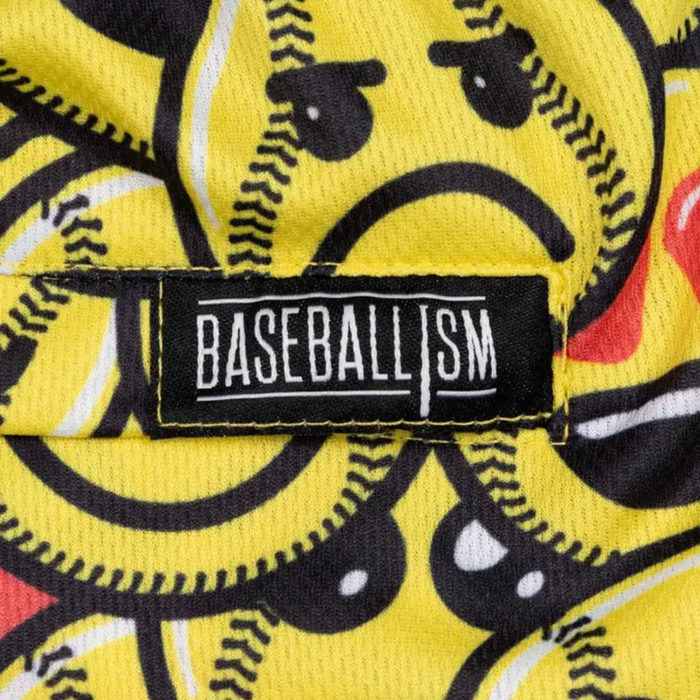 Boys' Baseballism Youth Emoji Feels Diamond Mesh Shorts - YELLOW