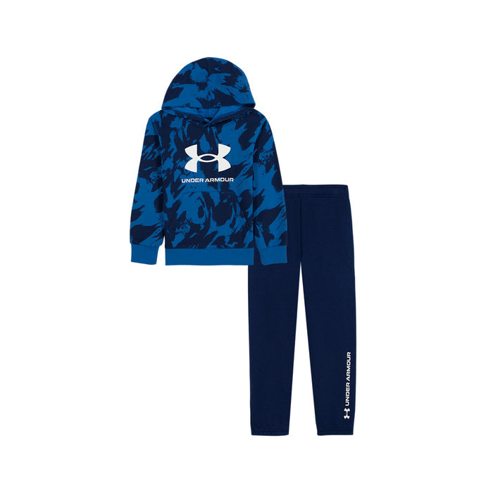 Boys' Under Armour Kids Rival All Over Print Hoodie 2-Piece Set - 423 BLUE