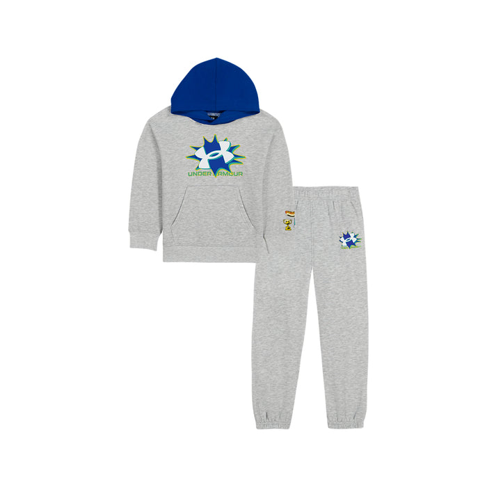 Boys' Under Armour Kids Rival Retro Hoodie 2-Piece Set - 404 GREY