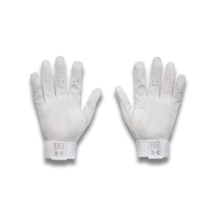 Boys' Under Armour Youth Clean Up Batting Gloves - 100 - WHITE/BLACK