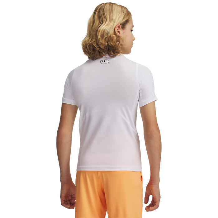 Boys' Under Armour Youth Heatgear Armour T-Shirt - 100 - WHITE