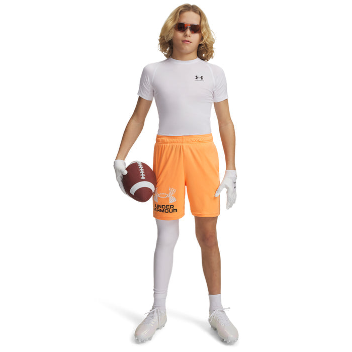 Boys' Under Armour Youth Heatgear Armour T-Shirt - 100 - WHITE