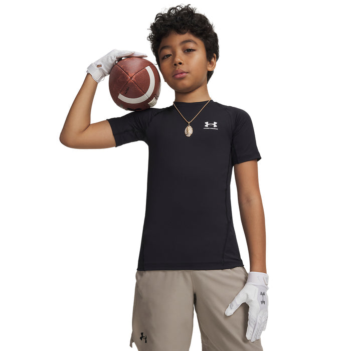 Boys' Under Armour Youth Heatgear Armour T-Shirt - 001 - BLACK