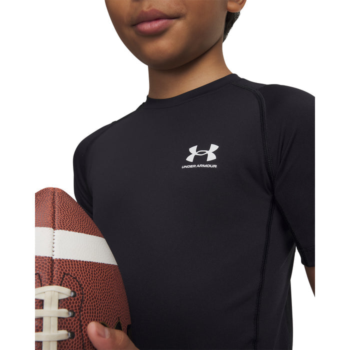 Boys' Under Armour Youth Heatgear Armour T-Shirt - 001 - BLACK