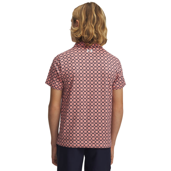 Boys' Under Armour Youth Matchplay Printed Polo - 603 - PINK