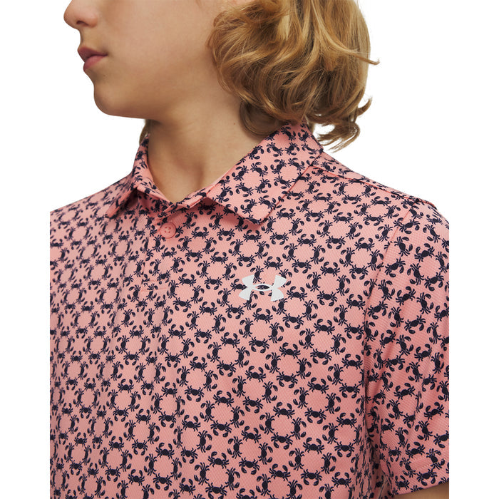 Boys' Under Armour Youth Matchplay Printed Polo - 603 - PINK