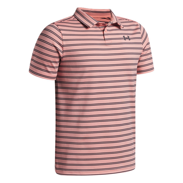 Boys' Under Armour Youth Matchplay Stripe Polo - 603 - PINK