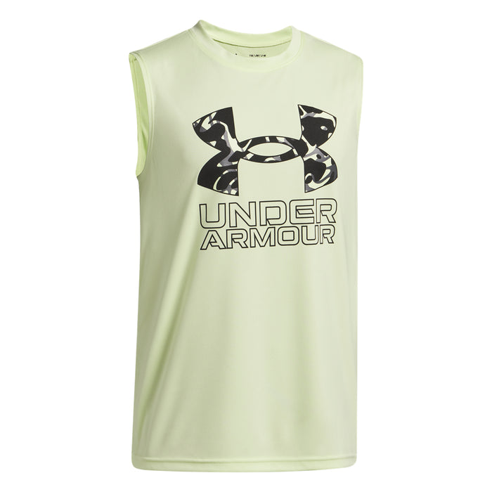 Boys' Under Armour Youth Tech Hybrid Print Tank Top - 391 - FADE GREEN