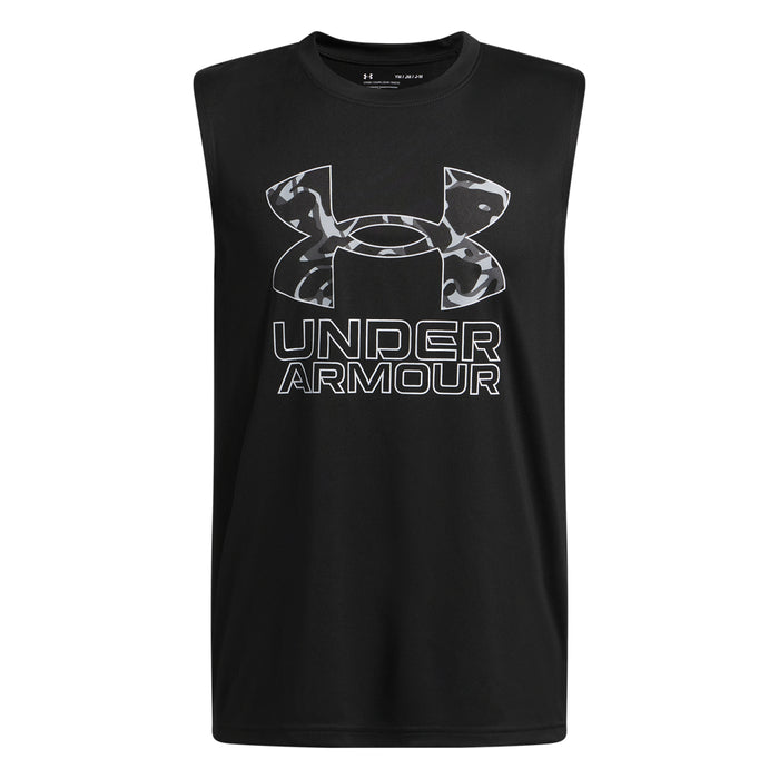 Boys' Under Armour Youth Tech Hybrid Print Tank Top - 002 - BLACK