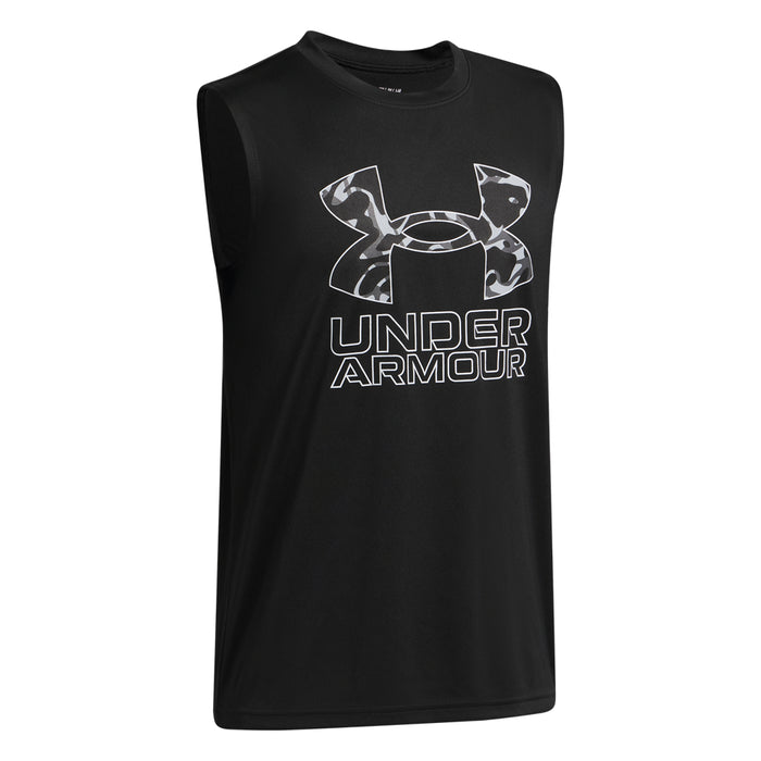 Boys' Under Armour Youth Tech Hybrid Print Tank Top - 002 - BLACK