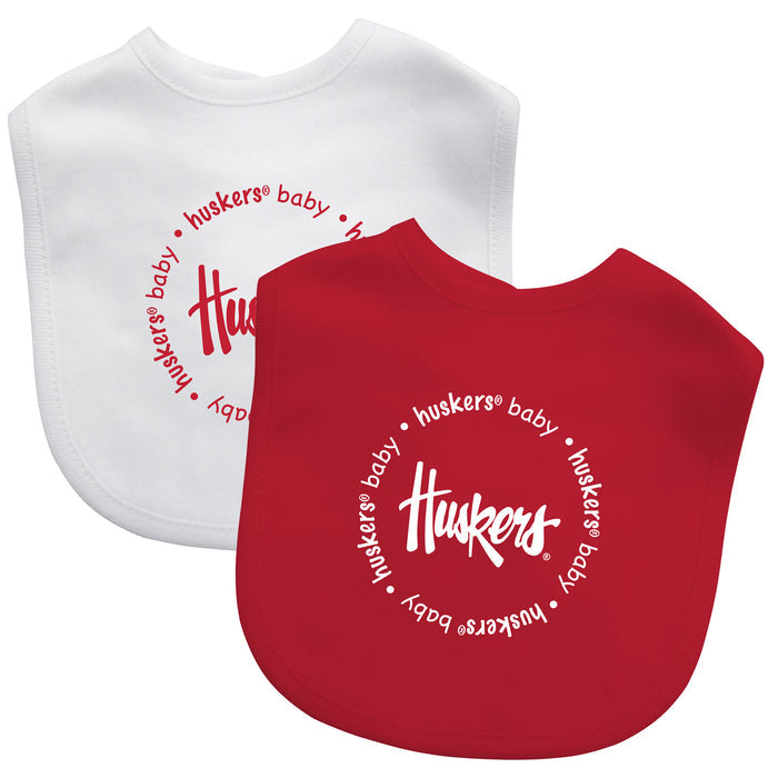 Boys'/Girls' Nebraska Huskers Baby Bib 2-Pack - NEBRASKA