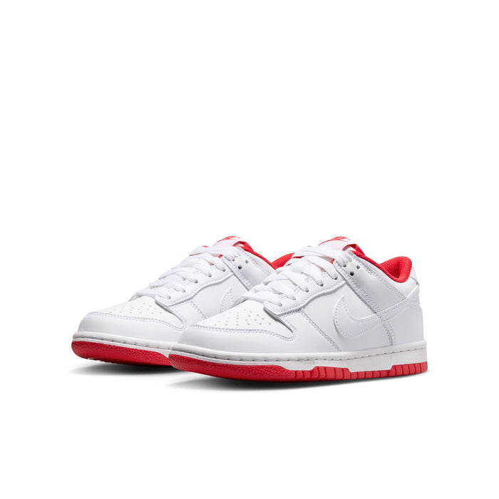 Boys'/Girls' Nike Youth Dunk Low - 101 - WHITE/RED