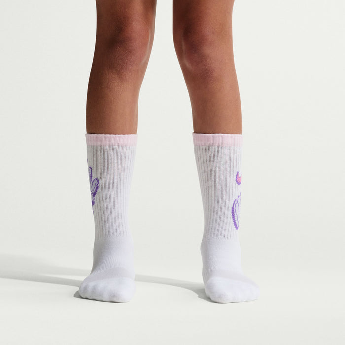Boys'/Girls' Nike Youth Grafitti 6-Pack Everday Cushioned Crew Socks - 905 PINK