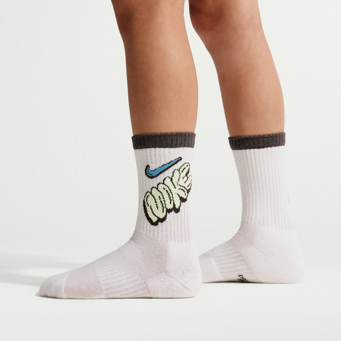 Boys'/Girls' Nike Youth Grafitti 6-Pack Everday Cushioned Crew Socks - 904 - BLUE