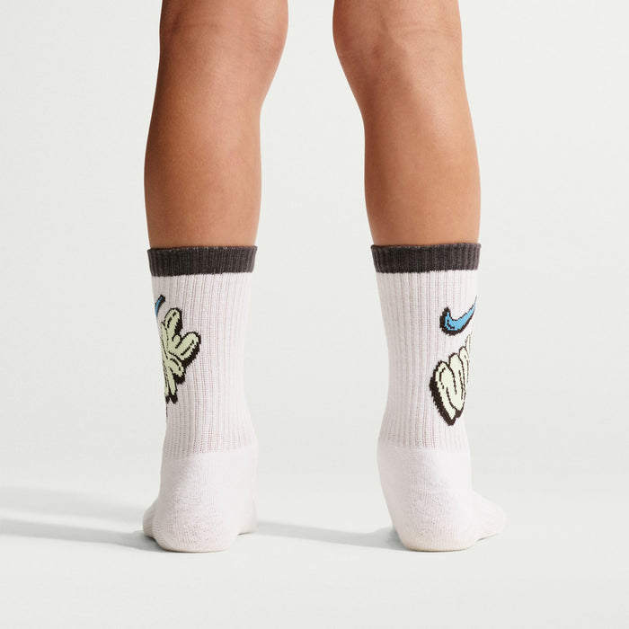 Boys'/Girls' Nike Youth Grafitti 6-Pack Everday Cushioned Crew Socks - 904 - BLUE