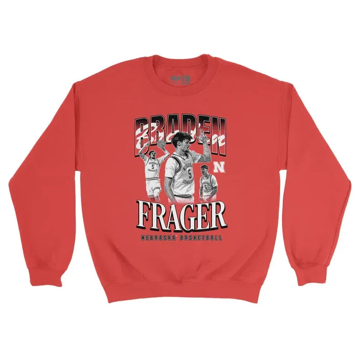 Boys'/Girls' Youth Nebraska Huskers Basketball Braden Frager 90's Graphic Sweatshirt