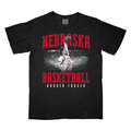 Boys'/Girls' Youth Nebraska Huskers Basketball Braden Frager Black Stadium T-Shirt