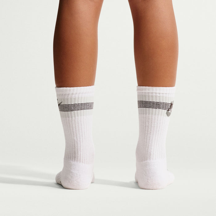 Boys'/Girls' Nike Youth Stripe 6-Pack Everyday Cushioned Crew Socks - 905 WHT