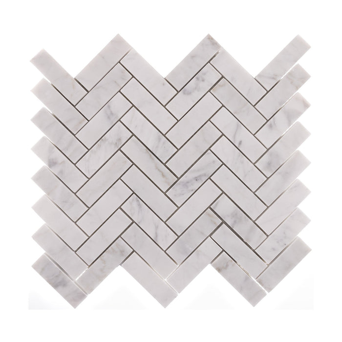 Carrara Herringbone Tile TileStyle 30cm x 30cm