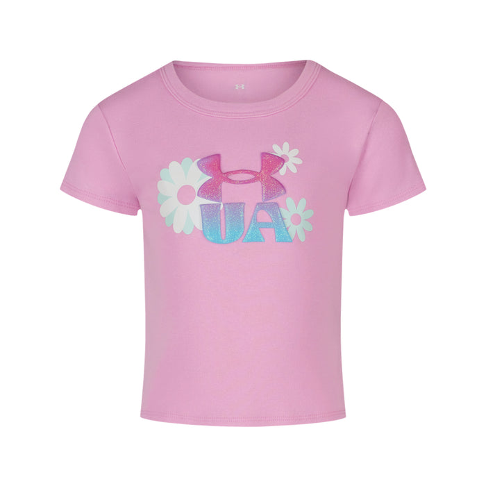 Girls' Under Armour Kids Flower T-Shirt - 698 - ELEMENTAL PINK