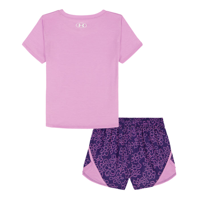 Girls' Under Armour Toddler Flower Short Set - 698 - ELEMENTAL PINK