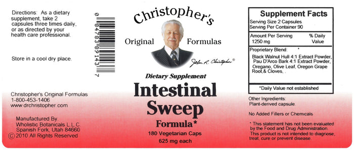 Intestinal Sweep - 180 Capsules - Christopher's Herb Shop