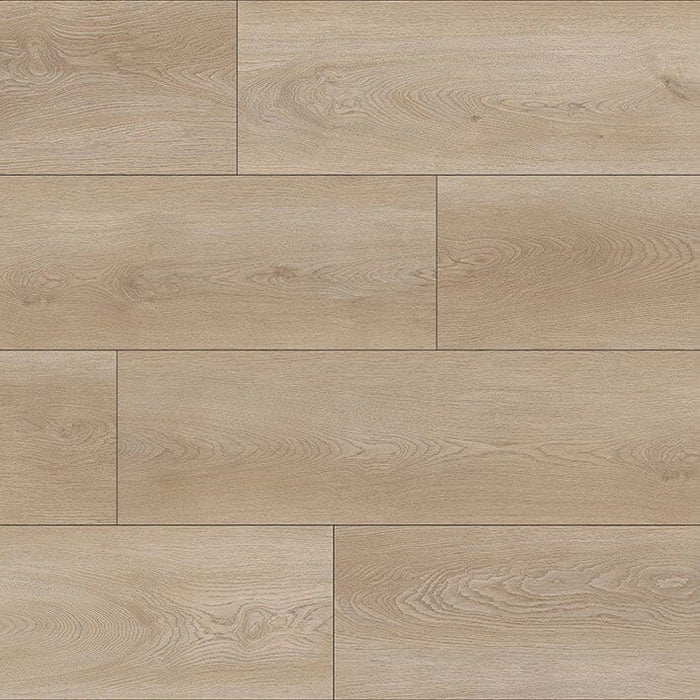Wood effect luxury vinyl flooring with a light brown colour and visible grain pattern.