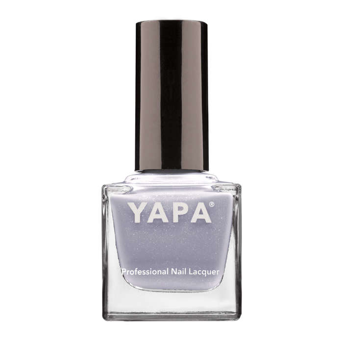 Madison Nail Lacquer | YAPA in a shimmery light lavender shade with a sleek black cap, designed for professional nail care and polished looks.