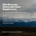 Testimonial from a verified customer named Dave endorsing Magnesium Malate as a clean, effective wellness supplement for muscle function and recovery.