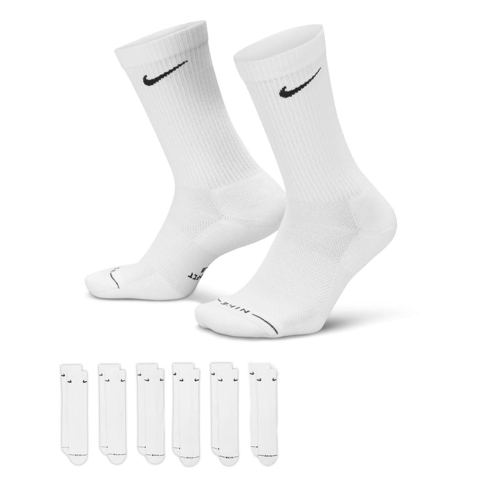 Men's Nike Elevated Everyday Crew 6-Pack Socks - 901 WHT
