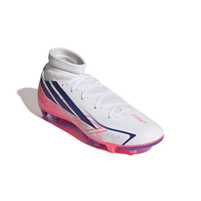 Men's Adidas F50 Hyperfast Club Soccer Cleat - WHITE/PURPLE