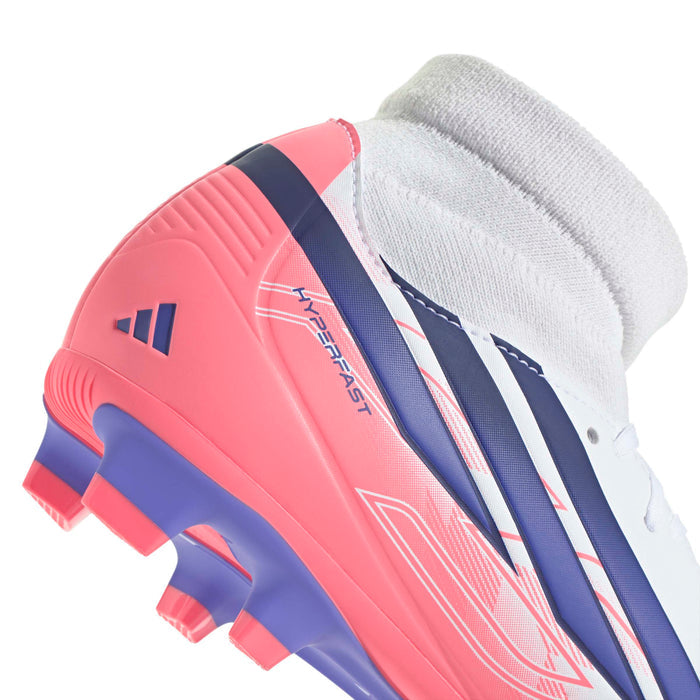 Men's Adidas F50 Hyperfast Club Soccer Cleat - WHITE/PURPLE