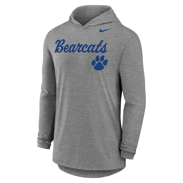 Men's Kearney High Bearcats Nike Longsleeve Hooded T-Shirt - GRYHTHR