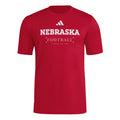 Men's Nebraska Huskers Adidas Football Pregame T-Shirt - RED