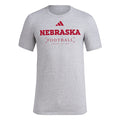 Men's Nebraska Huskers Adidas Football Pregame T-Shirt - GREY