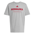 Men's Nebraska Huskers Adidas Grey Football Badge T-Shirt - GREY