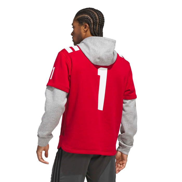 Men's Nebraska Huskers Adidas Hooded Jersey - RED