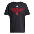 Men's Nebraska Huskers Adidas Team T-Shirt - BLACK