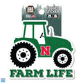Nebraska Huskers 3.5" Farm Life Rugged Sticker - GREEN