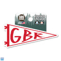Nebraska Huskers 3.5" GBR Pennant Rugged Sticker - WHITE/RED