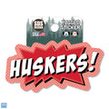 Nebraska Huskers 3.5" Pop Huskers! Rugged Sticker - RED/WHITE