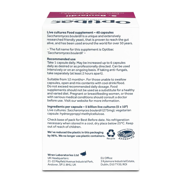 Optibac Saccharomyces Boulardii 40 capsules