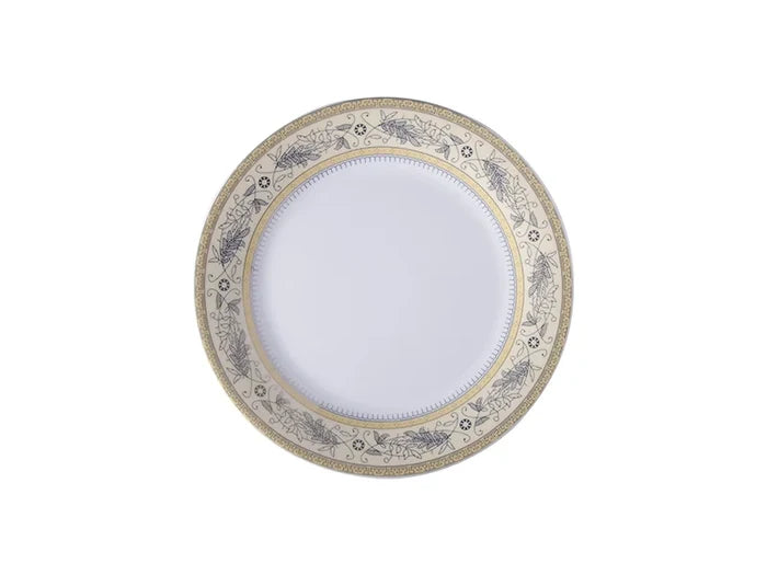 Sublimation 8inch Rim Plate w/ Gold Rim and Leaves