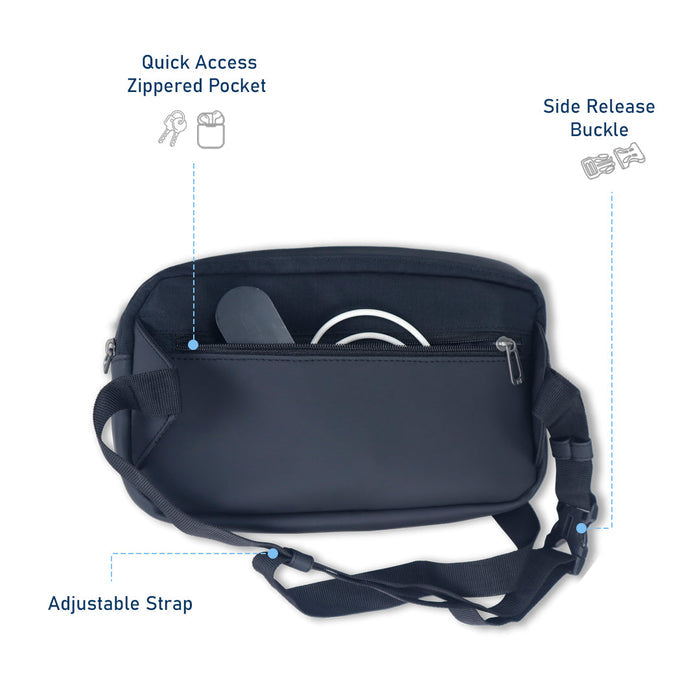 SWAY Sling Bag, vegan leather sling bag with adjustable fit