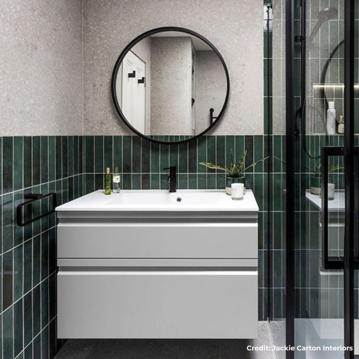VOS Round Mirror 60cm - Matt Black Bathroom Mirrors JTP